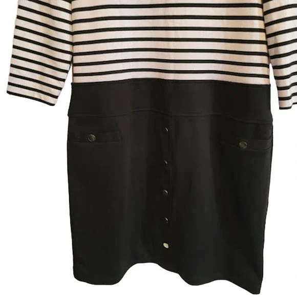 Sandra Darren- Black and white dress- size 10 - Picture 3 of 7